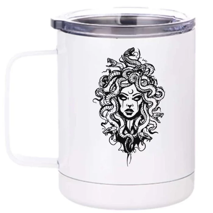 Medusa Greek Mythology Strong Women Rights Feminist Front & Back 12oz Stainless Steel Tumbler Cup