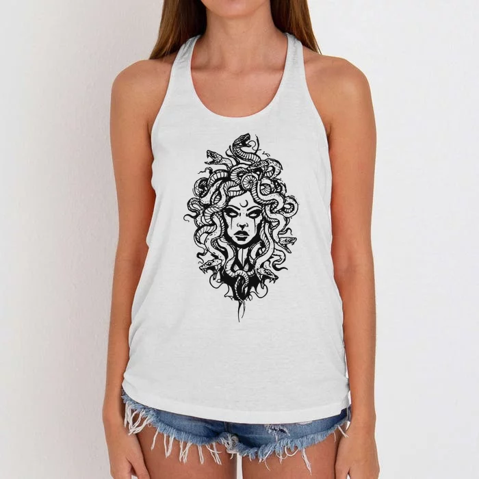 Medusa Greek Mythology Strong Women Rights Feminist Women's Knotted Racerback Tank