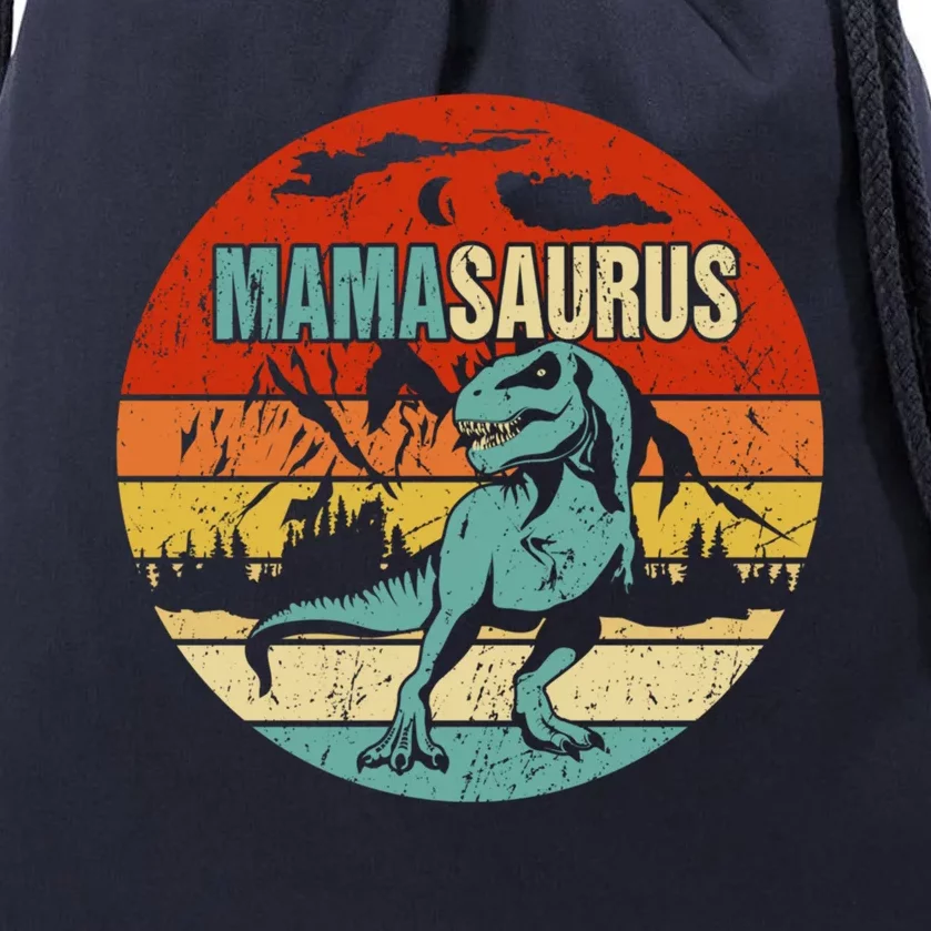 Mamasaurus Gift Mom Christmas Funny Gift T Rex Mama Saurus Dino Gift Drawstring Bag