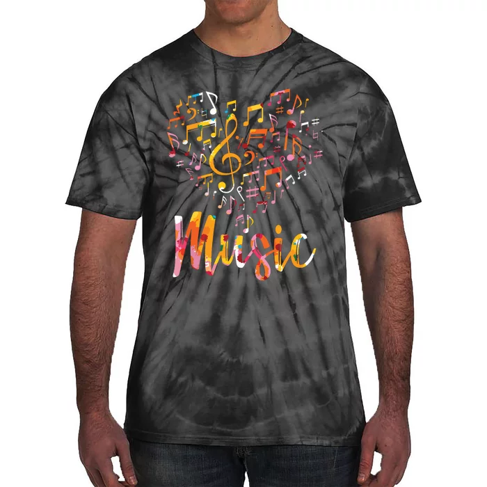 Musician Gift Musical Instrument Music Notes Treble Clef Tie-Dye T-Shirt