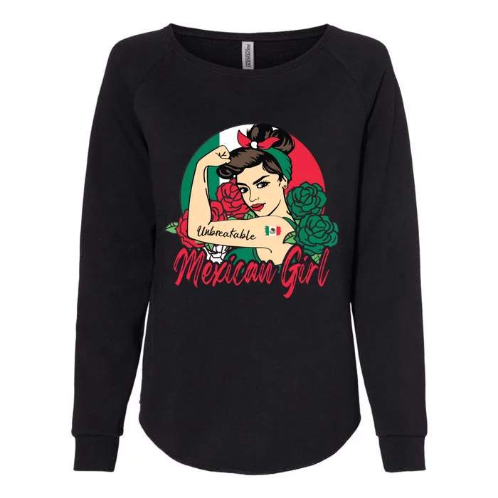 Mexico Girl Mexican Mujer Mexicana Flag Womens California Wash Sweatshirt