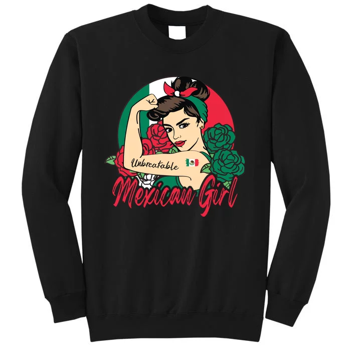 Mexico Girl Mexican Mujer Mexicana Flag Tall Sweatshirt