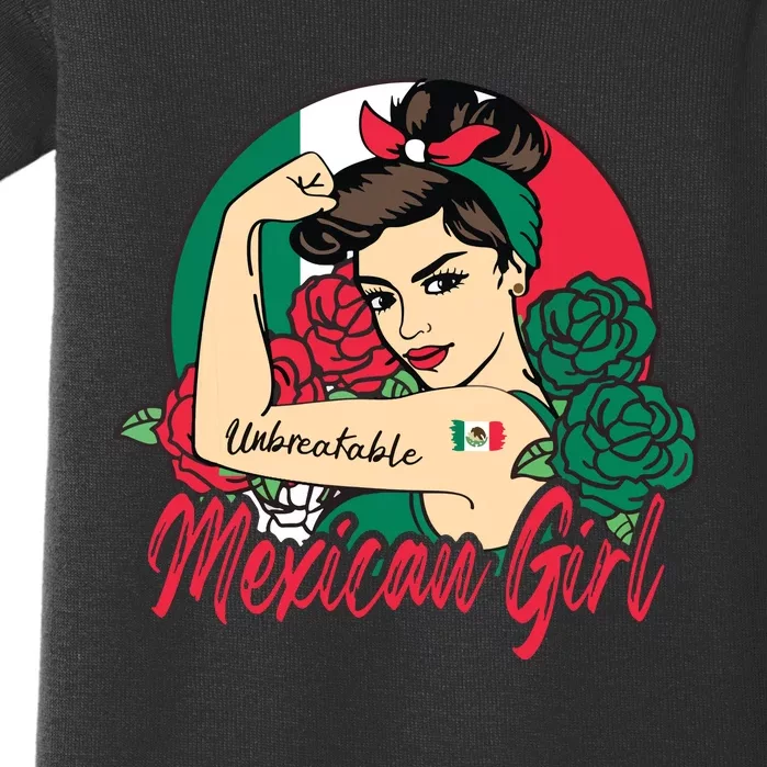 Mexico Girl Mexican Mujer Mexicana Flag Baby Bodysuit