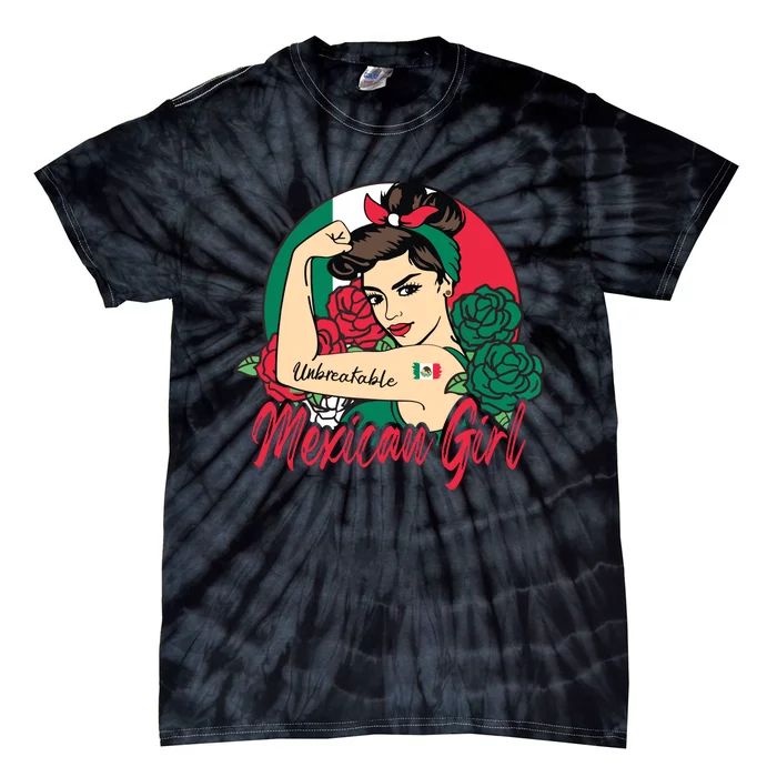 Mexico Girl Mexican Mujer Mexicana Flag Tie-Dye T-Shirt