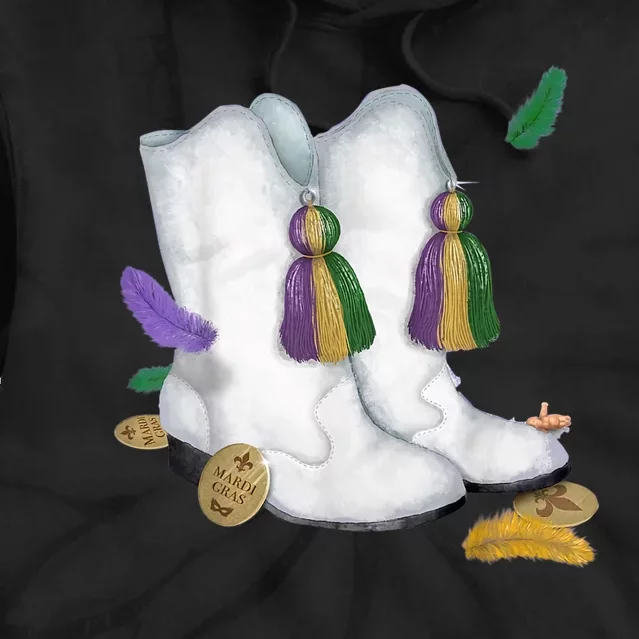 Mardi Gras Majorette Boots Funny Parade Festival Party Tie Dye Hoodie