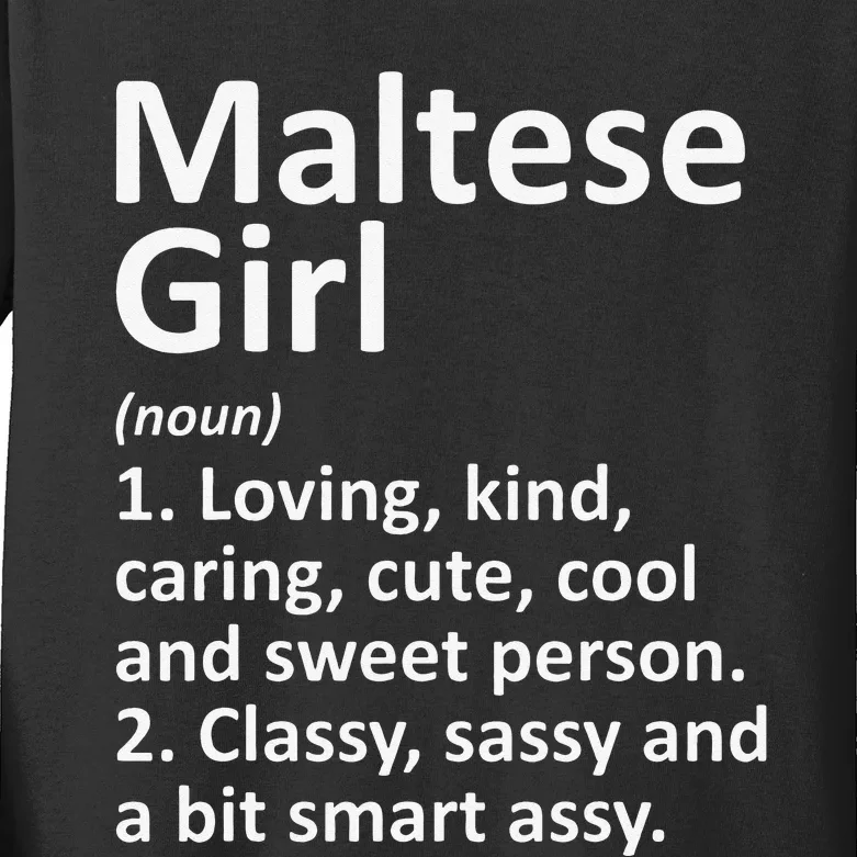 MALTESE GIRL MALTA Gift Funny Country Home Roots Descent Kids Long Sleeve Shirt