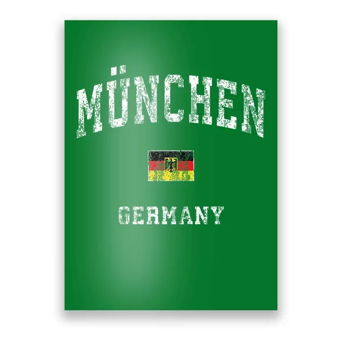 Munich Germany Munchen Vintage Athletic Sports Design Poster