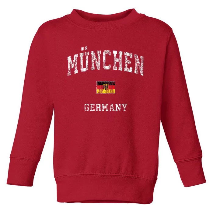 Munich Germany Munchen Vintage Athletic Sports Design Toddler Sweatshirt