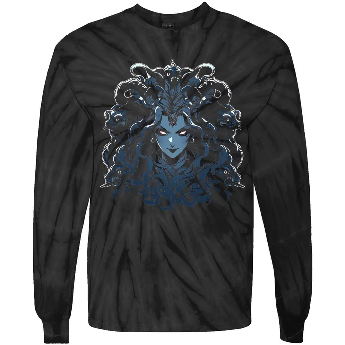 Medusa Greek Mythology Tie-Dye Long Sleeve Shirt