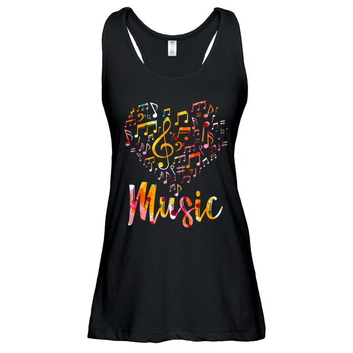 Musician Gift Musical Instrument Music Notes Treble Clef Ladies Essential Flowy Tank