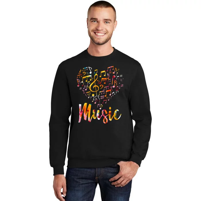 Musician Gift Musical Instrument Music Notes Treble Clef Tall Sweatshirt