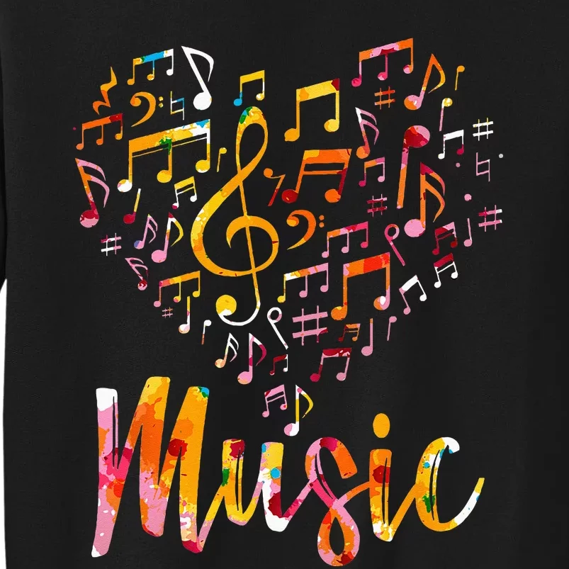 Musician Gift Musical Instrument Music Notes Treble Clef Tall Sweatshirt