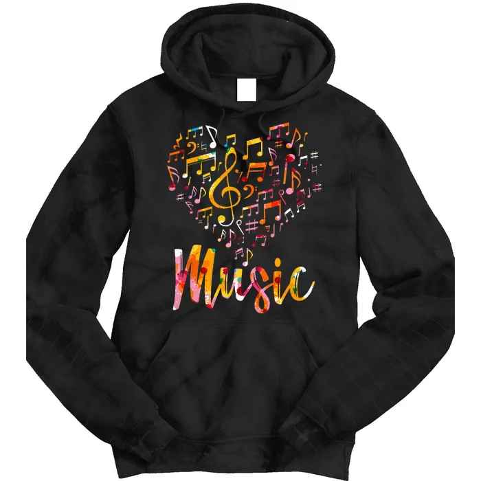 Musician Gift Musical Instrument Music Notes Treble Clef Tie Dye Hoodie