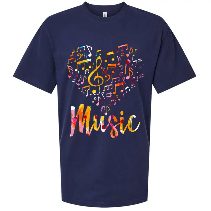 Musician Gift Musical Instrument Music Notes Treble Clef Sueded Cloud Jersey T-Shirt