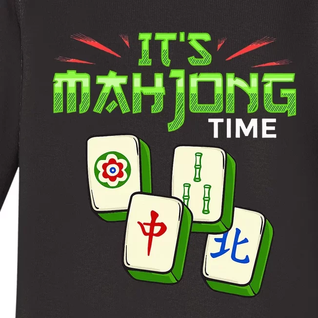 Mahjong Game Mah Jongg Online Player Tile Baby Long Sleeve Bodysuit