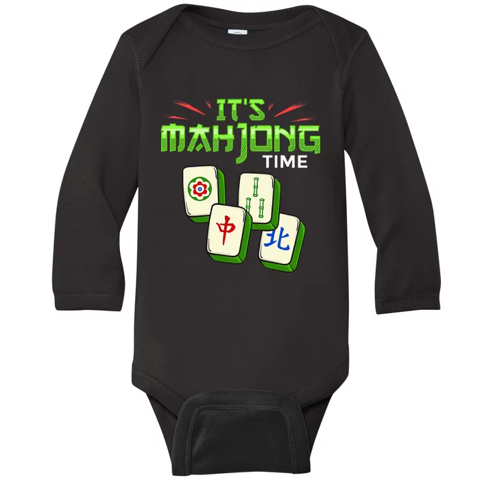 Mahjong Game Mah Jongg Online Player Tile Baby Long Sleeve Bodysuit