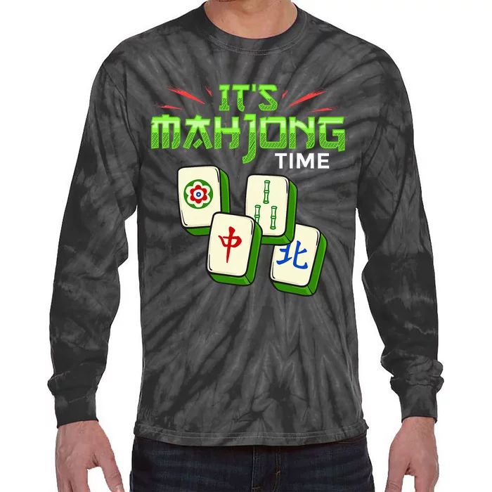 Mahjong Game Mah Jongg Online Player Tile Tie-Dye Long Sleeve Shirt