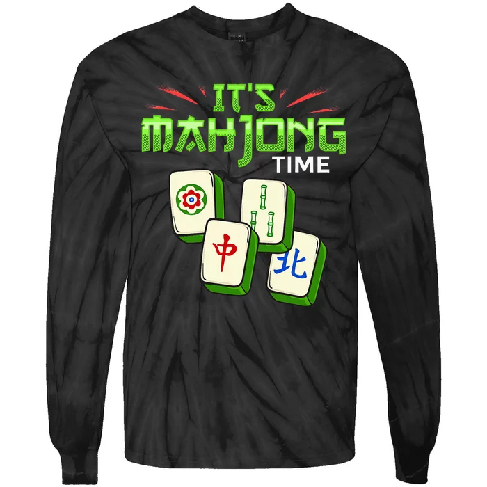 Mahjong Game Mah Jongg Online Player Tile Tie-Dye Long Sleeve Shirt