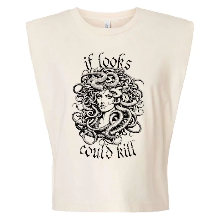 Medusa Greek Mythology Gorgon Pun Garment-Dyed Women's Muscle Tee