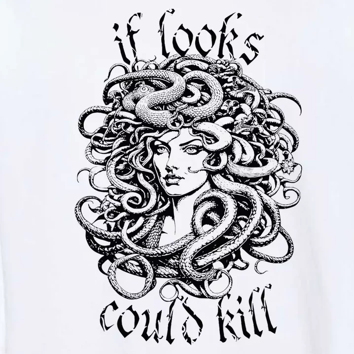 Medusa Greek Mythology Gorgon Pun Garment-Dyed Sweatshirt