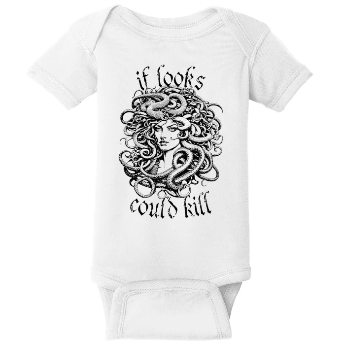 Medusa Greek Mythology Gorgon Pun Baby Bodysuit