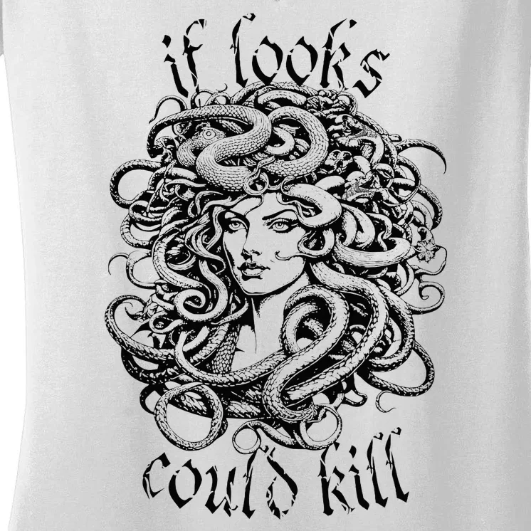 Medusa Greek Mythology Gorgon Pun Women's V-Neck T-Shirt