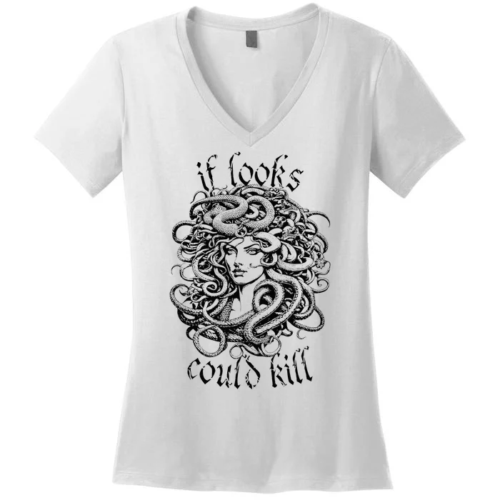 Medusa Greek Mythology Gorgon Pun Women's V-Neck T-Shirt