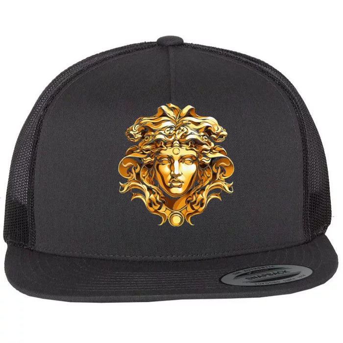 Medusahead Greek Mythology Ancient Snake Hair Flat Bill Trucker Hat