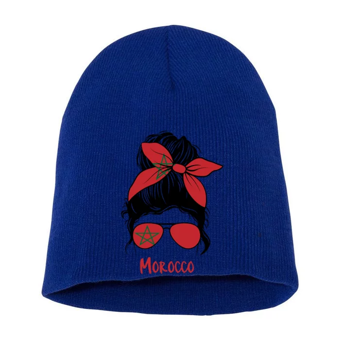 Morocco Girl Moroccan Girl Morocco Flag Gift Short Acrylic Beanie