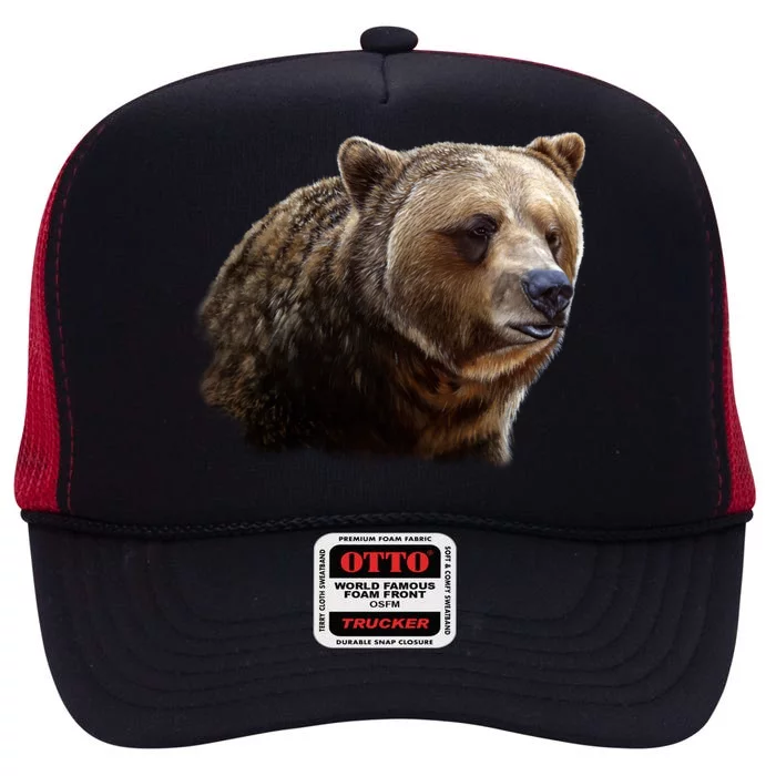 Majestic Grizzly High Crown Mesh Trucker Hat