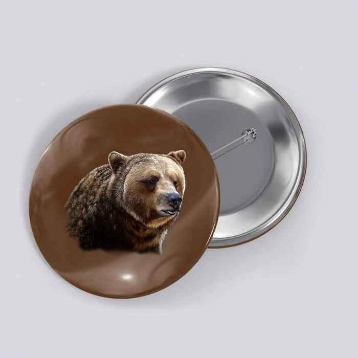 Majestic Grizzly Button