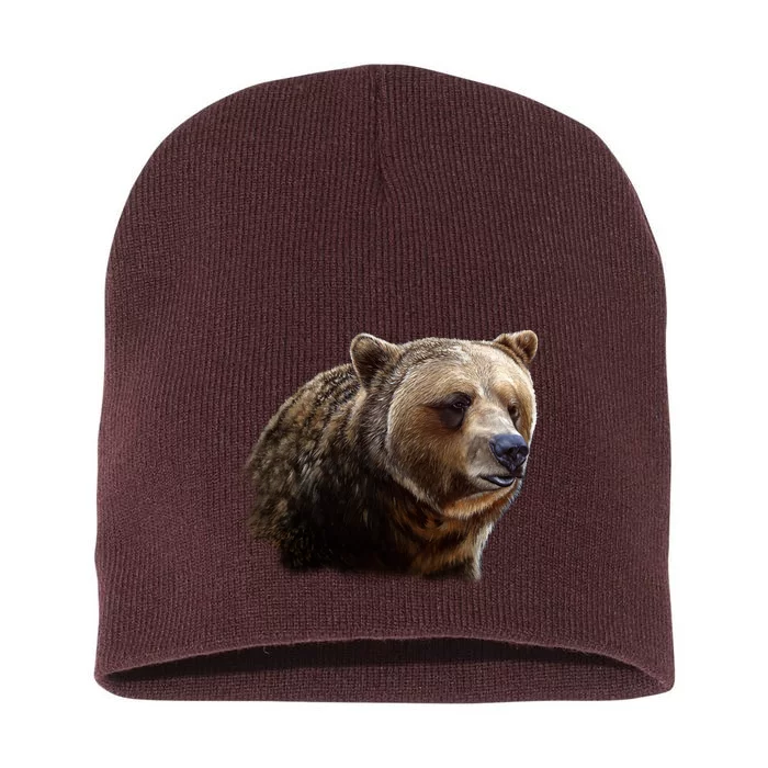 Majestic Grizzly Short Acrylic Beanie