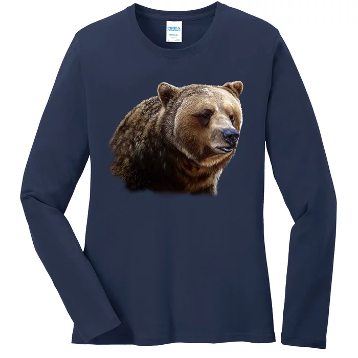 Majestic Grizzly Ladies Long Sleeve Shirt