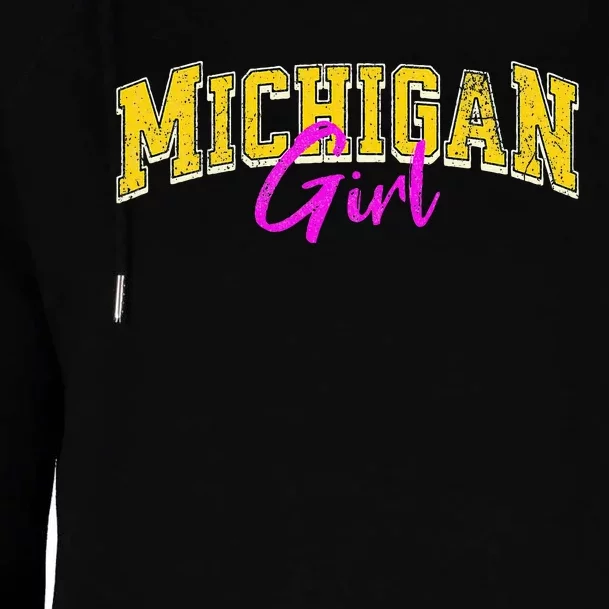 Michigan Girl Womens Funnel Neck Pullover Hood