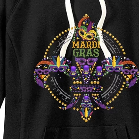 Mardi Gras Mask Gift Design Idea Gift Women's Fleece Hoodie