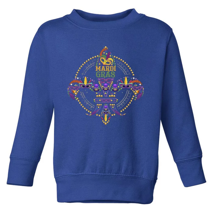 Mardi Gras Mask Gift Design Idea Gift Toddler Sweatshirt