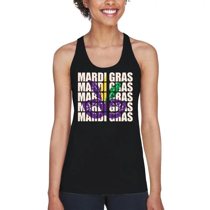 Mardi Gras Mask Mardi Gras Party Costume Women's Racerback Tank