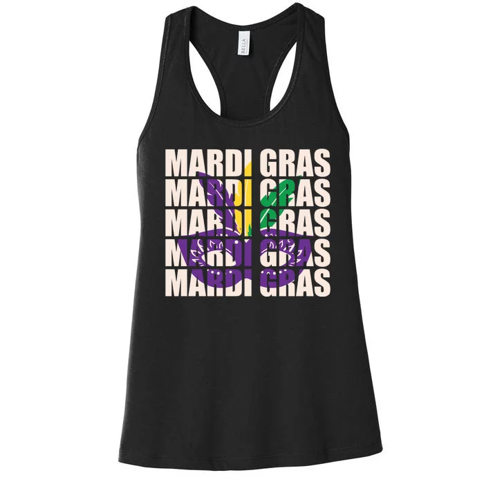 Mardi Gras Mask Mardi Gras Party Costume Women's Racerback Tank