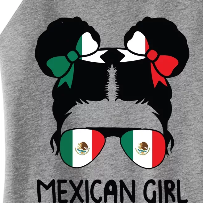 Mexican Girl Messy Hair Mexican Flag Mexico Pride Women’s Perfect Tri Rocker Tank