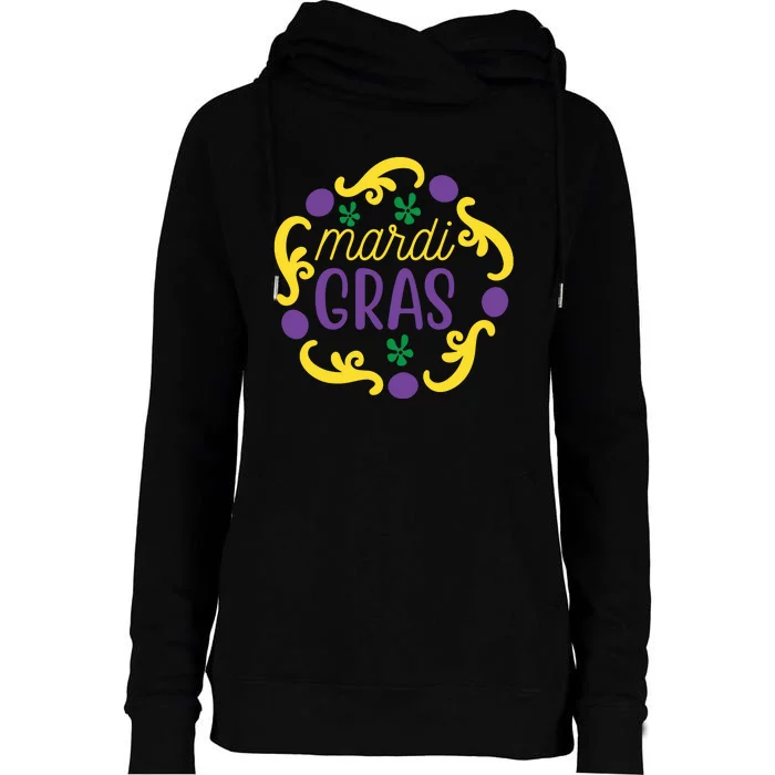 Mardi Gras Womens Funnel Neck Pullover Hood