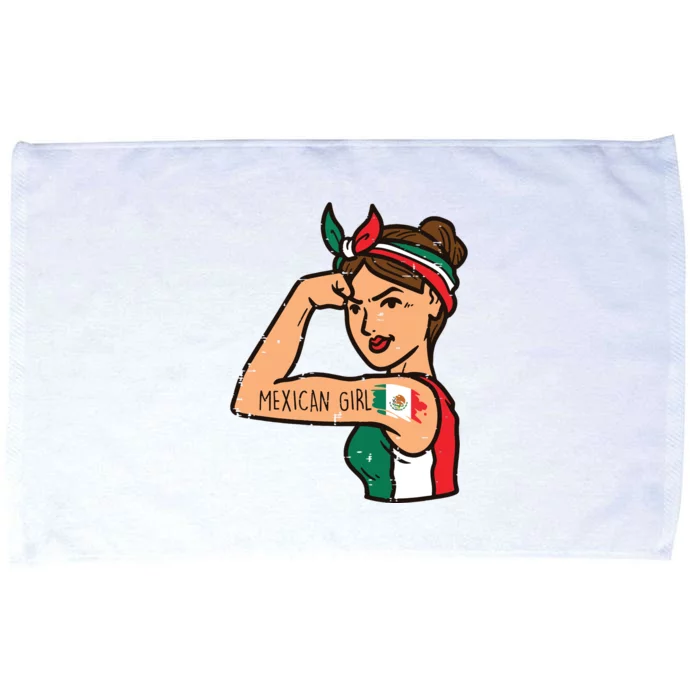 Mexican Girl Mujer Rosie Riveter Cinco De Mayo Fiesta Microfiber Hand Towel