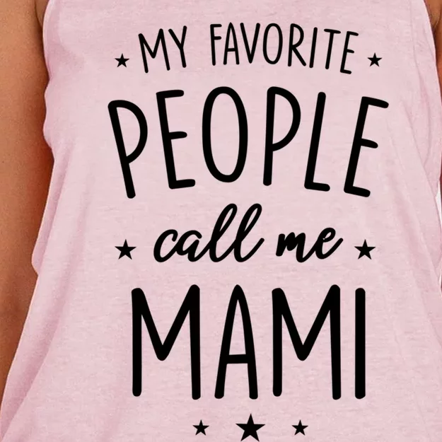 Mami Gift: My Favorite People Call Me Mami Gift Women's Knotted Racerback Tank