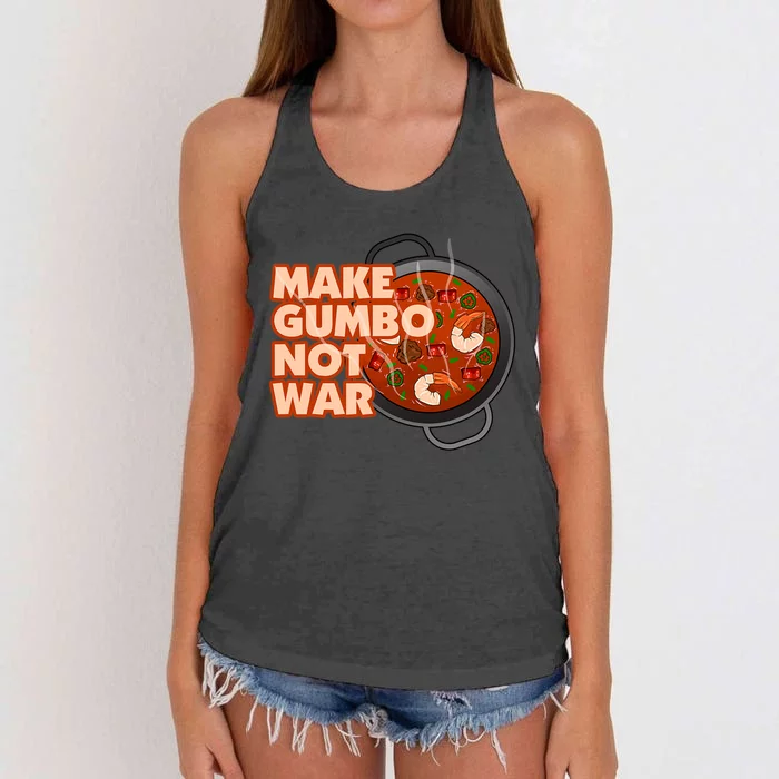 Make Gumbo Not War Louisiana Women's Knotted Racerback Tank