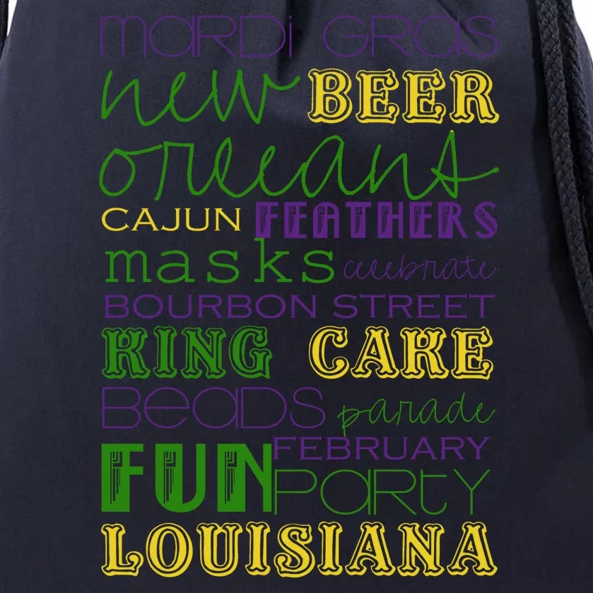 Mardi Gras New Orleans Festive Fun Party Drawstring Bag