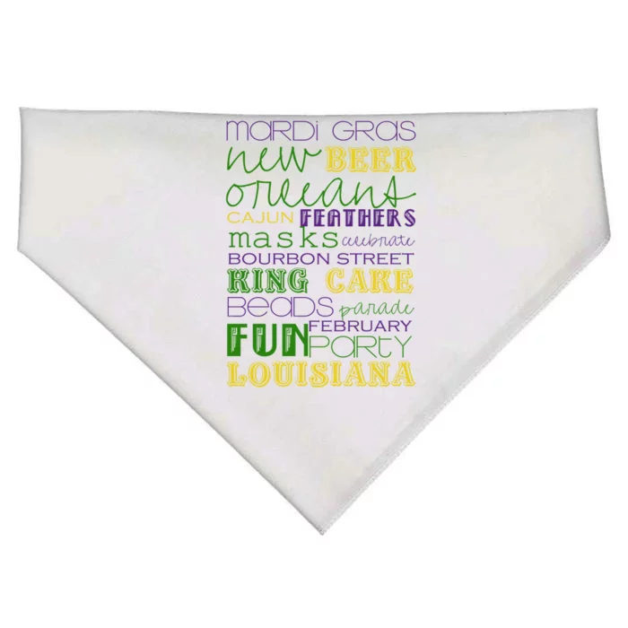 Mardi Gras New Orleans Festive Fun Party USA-Made Doggie Bandana