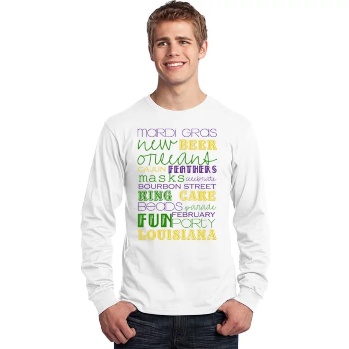 Mardi Gras New Orleans Festive Fun Party Tall Long Sleeve T-Shirt