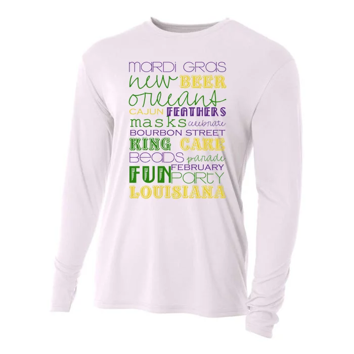 Mardi Gras New Orleans Festive Fun Party Cooling Performance Long Sleeve Crew