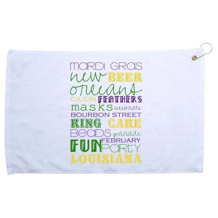 Mardi Gras New Orleans Festive Fun Party Grommeted Golf Towel