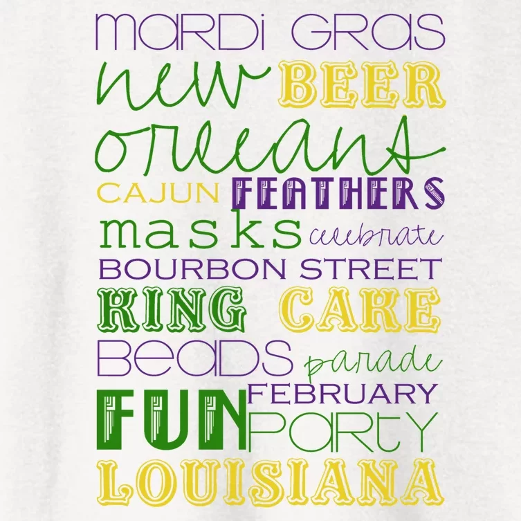 Mardi Gras New Orleans Festive Fun Party Women's Crop Top Tee