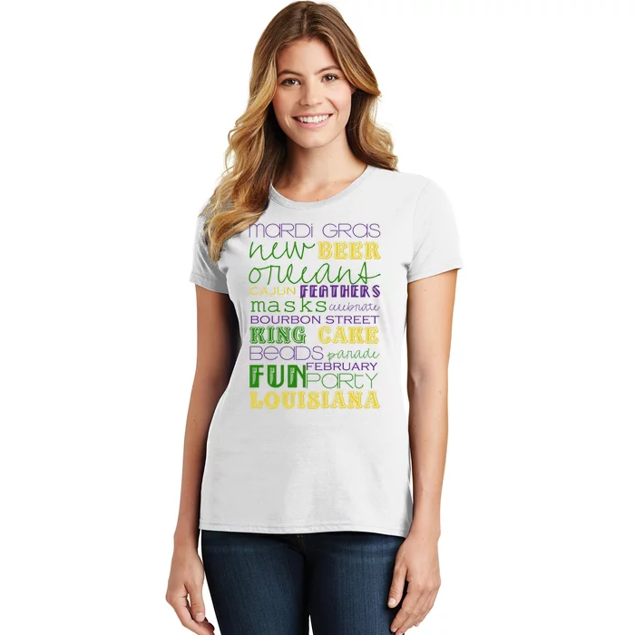 Mardi Gras New Orleans Festive Fun Party Women's T-Shirt